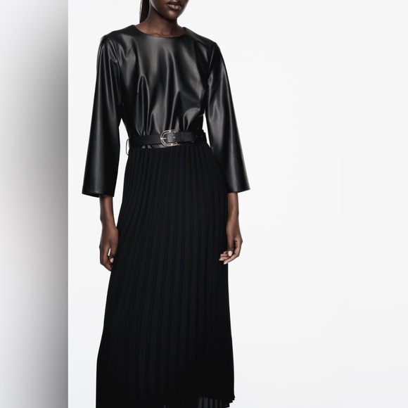 Faux leather top midi dress - Picture 2 of 2